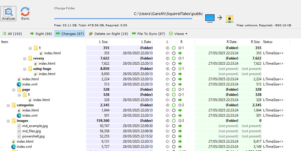 GoodSync checking which files have changed